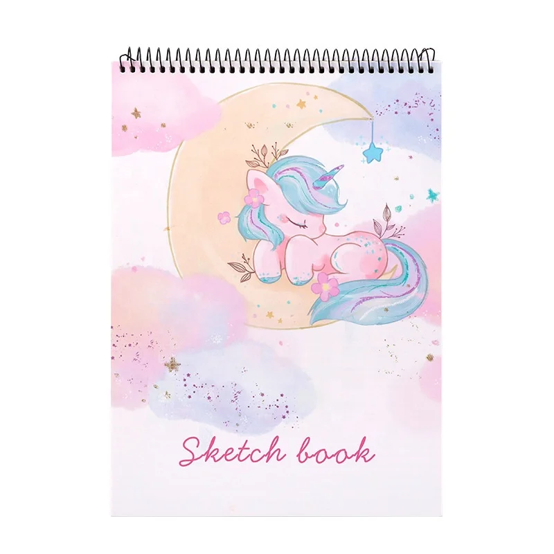 2023 Custom spiral sketchbook A4 hardcover drawing book  sketch book for student