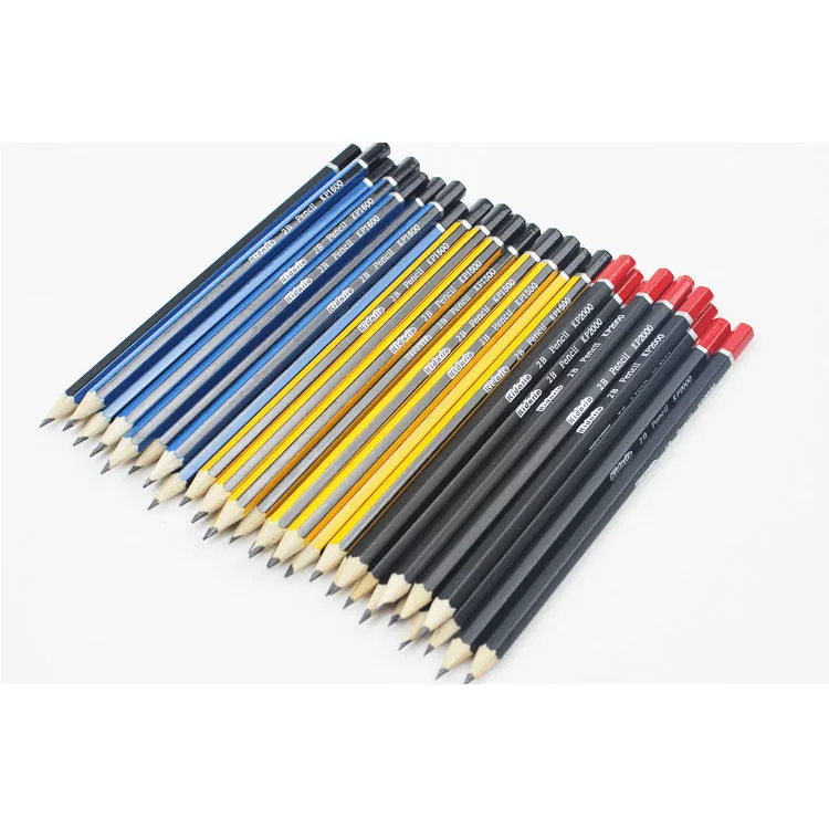 Wholesale students wood standard sketch pencils with eraser for sketching drawing