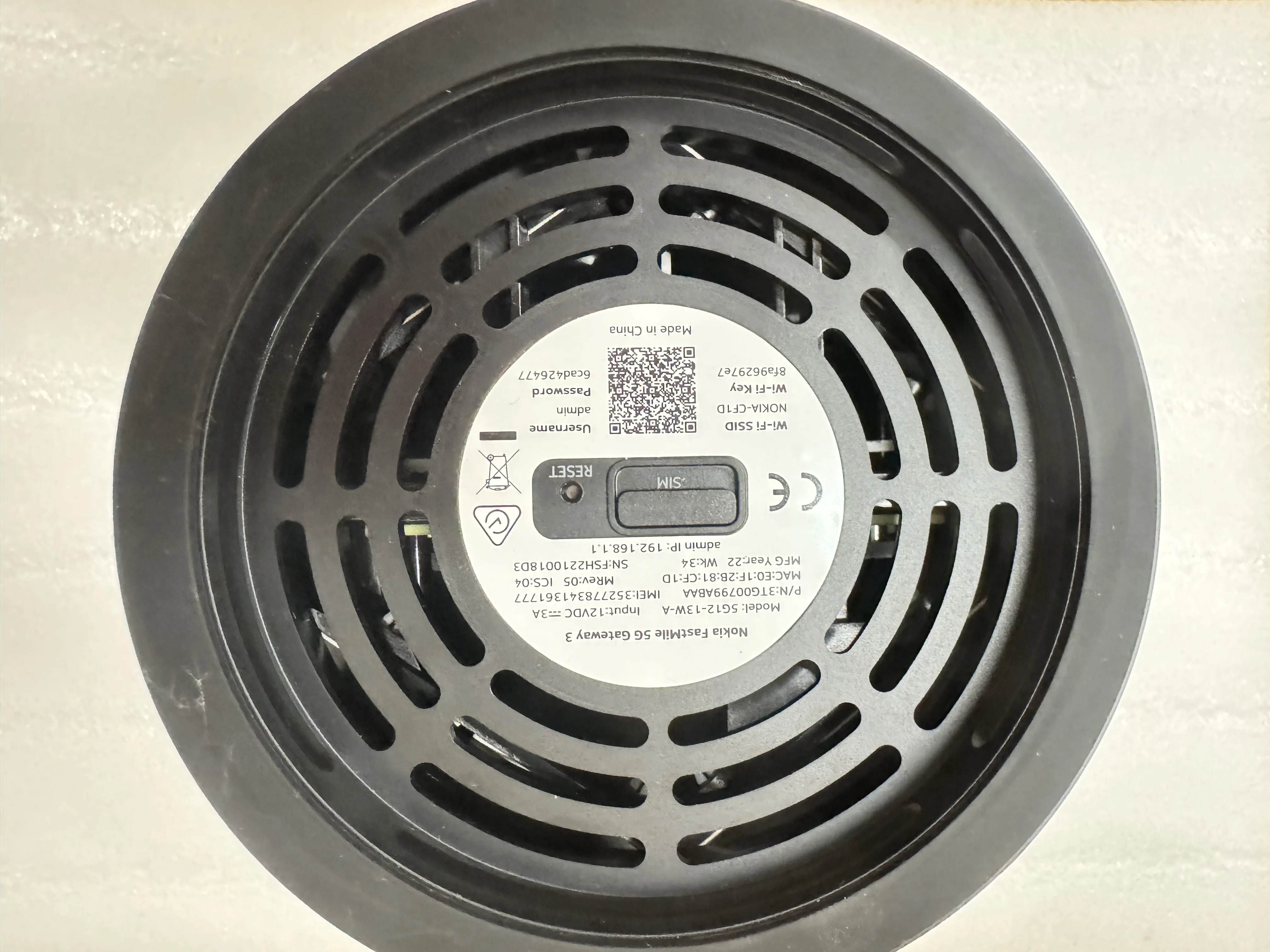 Noki a FastMile 3 generation 5G Home Gateway 5G-24W-A Router with SIM Card Slot RJ-45 Gige LAN Port router