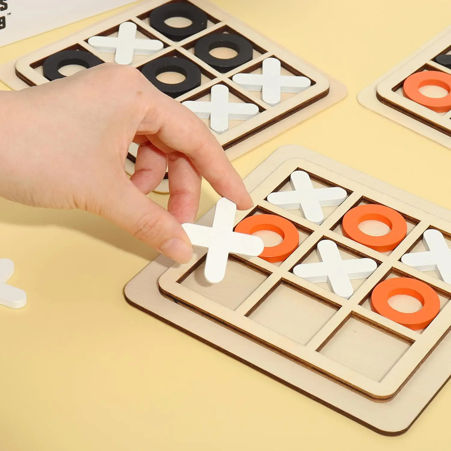 Wooden Board Tic Tac Toe Game XO Table Toy Classical Family Children Puzzle Game Educational Toys