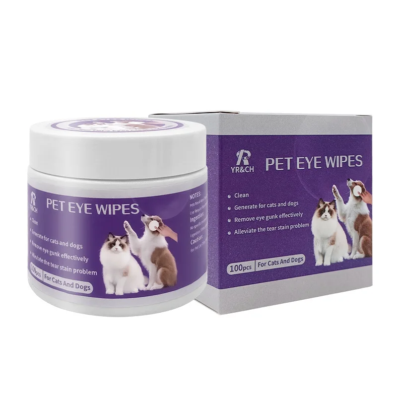 OEM/ODM Pet Cleaning Product Pet Eye Wipes Remove Tears Clean Stain Safe Hygiene Pet Wipes For Cats Dogs