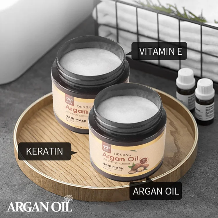  Wholesale Private Label Custom Logo 100% Organic Argan Oil Hair Mask For Dry Or Damaged