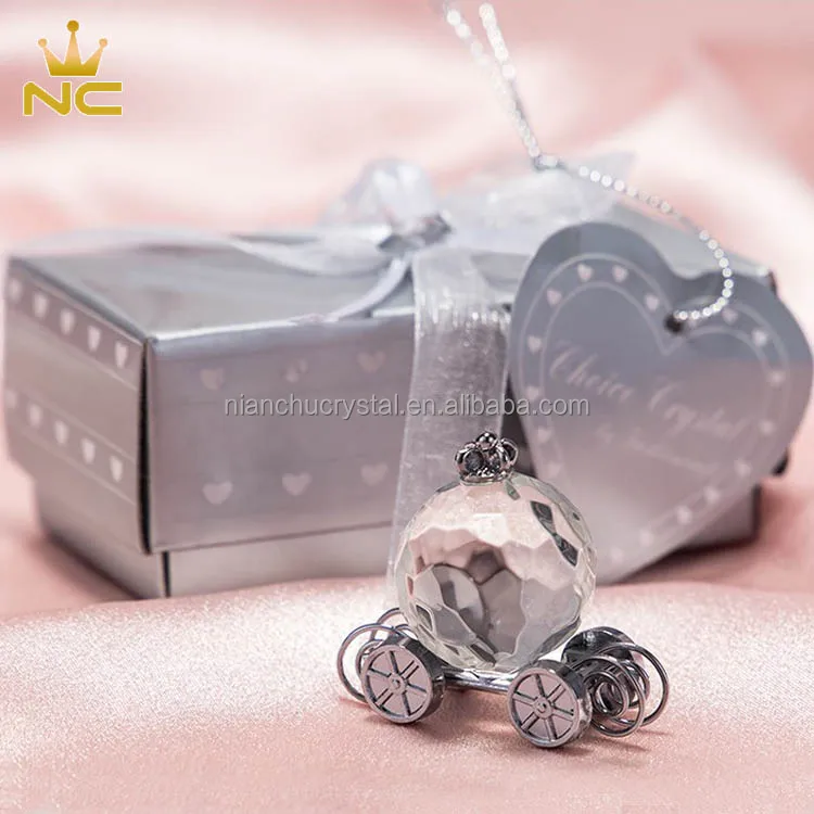 Silver Gifts Crystal Pumpkin Carriage Wedding Souvenirs Guests