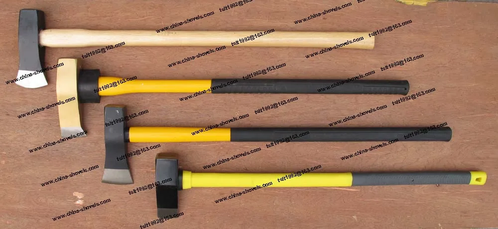 Топор из нержавеющей стали с длинной деревянной ручкой