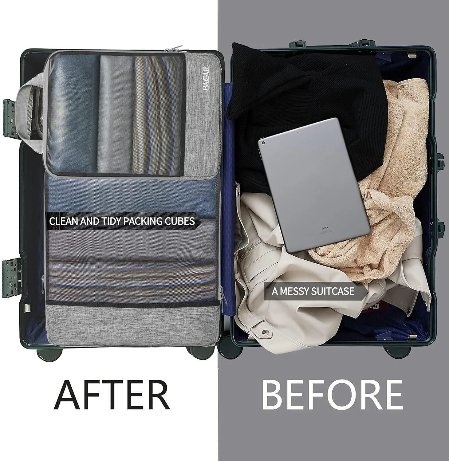 Customize 2023 Travel Expandable Compression Packing Cubes Organizer For Clothes 6pcs Packing Cubes With Ykk Zipper