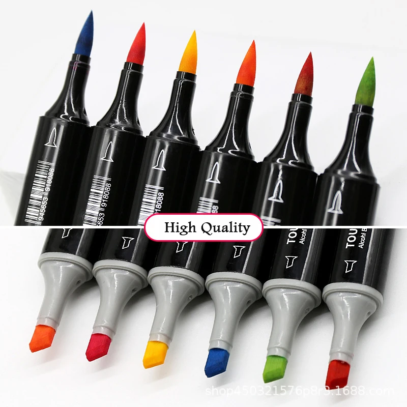 
6/12/24/30/36/40/60/80 Customs Amazon Soft Brush Head Art Marker Supply Artistic Sketching Alcohol Permane Marker Pens 
