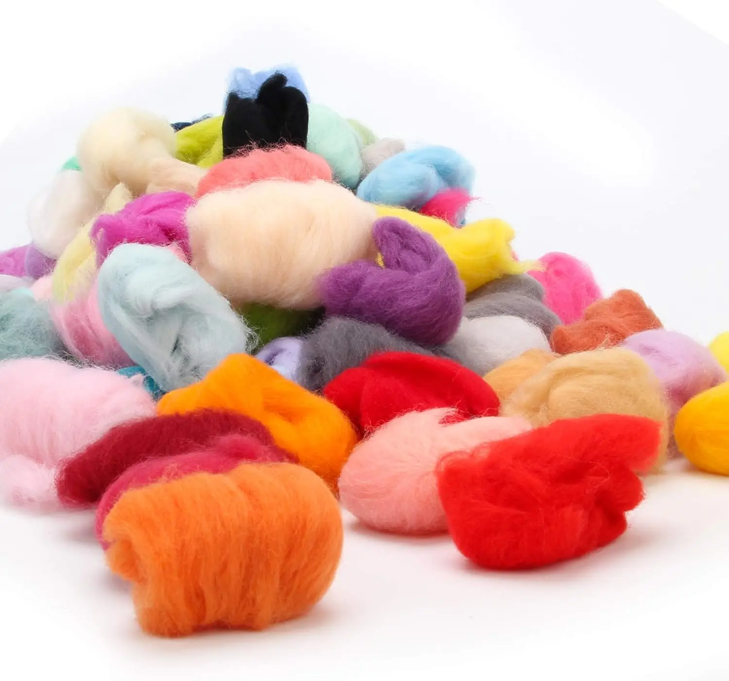 Felting Supplies Fabric Chunky Knit Merino Wool Fiber Yarn Roving for Needle Felting Supplies Hand Spinning DIY Craft Materials