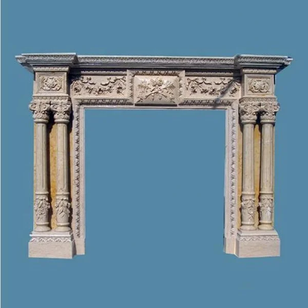  Китайская резная мраморная каминная