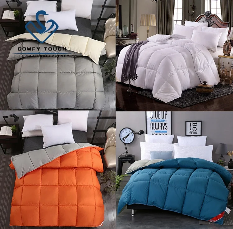 Super soft fluffy microfiber filling reversible color bed comforter set king wholesale
