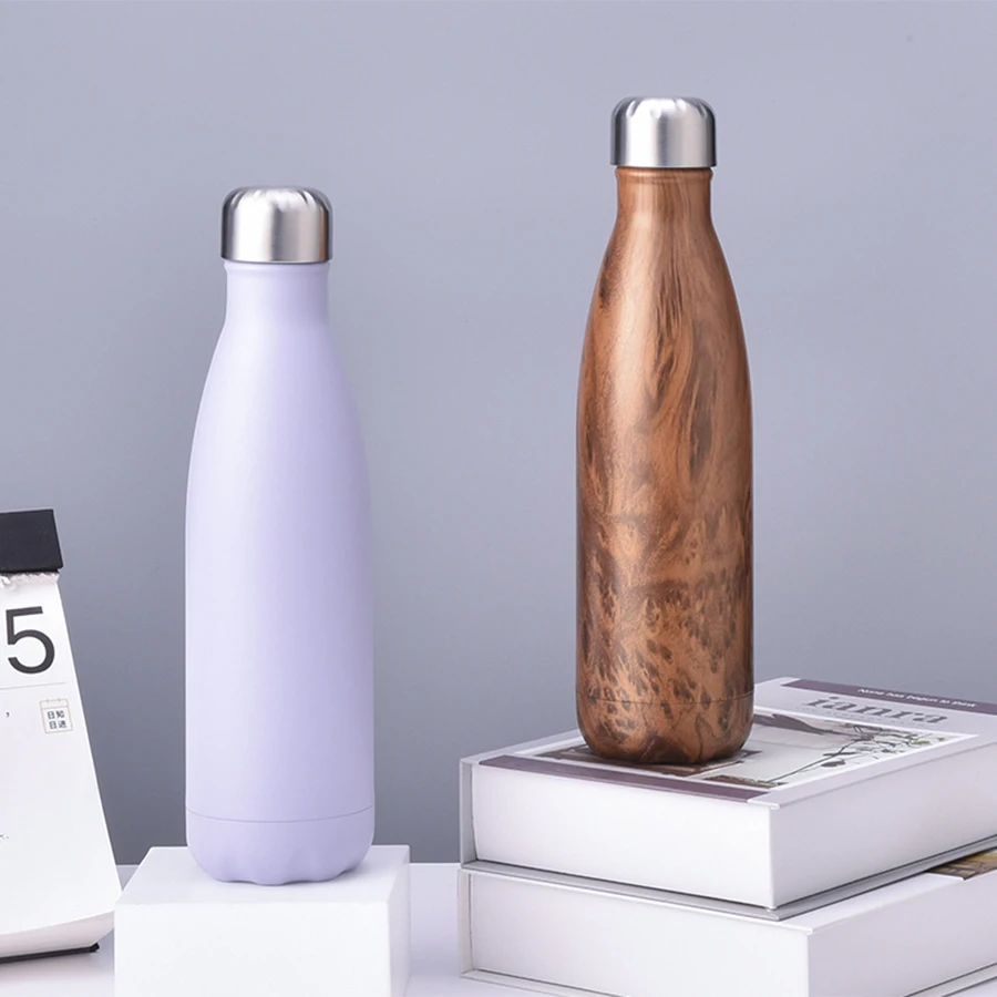 Travel Double Walled Vacuum Insulated Water Bottle Leak-proof Shape Stainless Steel Water Bottle