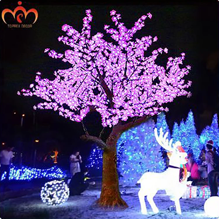 Toprex Factory Direct Wholesale Garden Street Party Holiday Decorative Outdoor LED Lighted Artificial Cherry Tree Blossom Lam