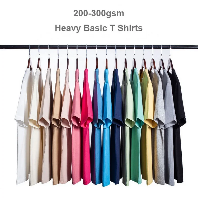 Prime Quality Custom Logo 280GSM Heavyweight Tshirts Tee Shirt 180 - 300 GSM Thick 100% Cotton Oversized Blank T Shirts Men