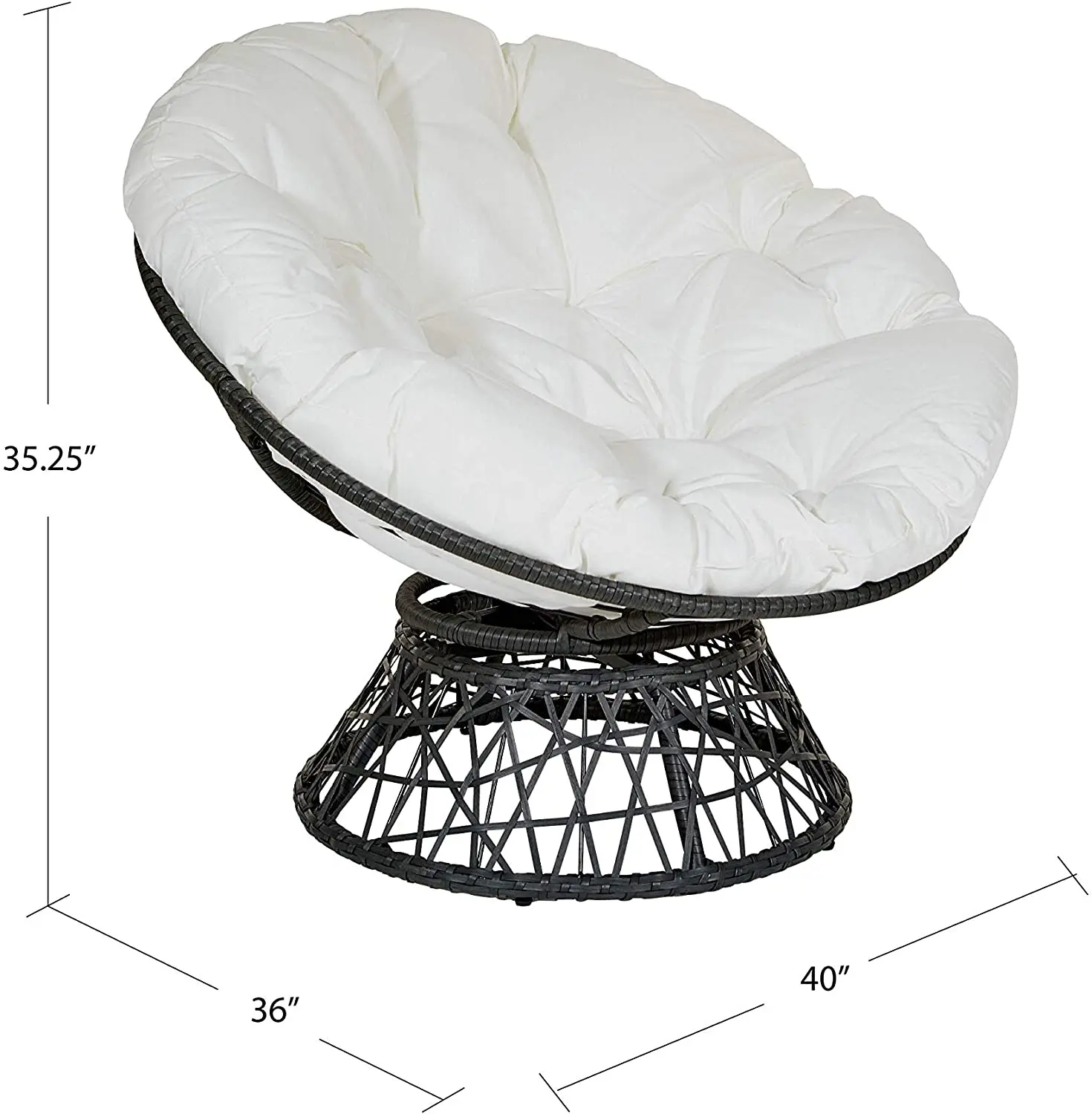  Плетеный ротанговый стул Papasan с подушкой для улицы патио