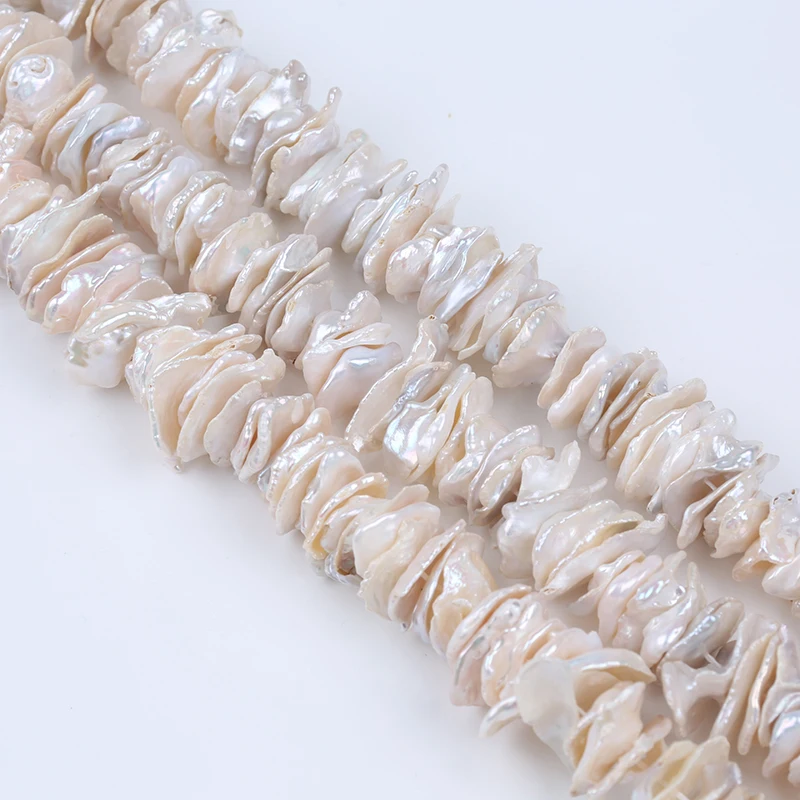 Zhuji Pearl Wholesale 15-16mm  FreshWater Pearls Irregular Shape Keshi Pearl Strand