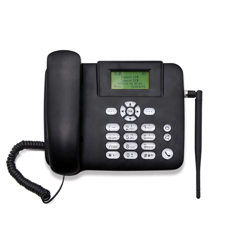 GSM Caller Id Wireless Desktop 2 Sim Phone with RAM256MB+ROM512MB Memory Cordless Telephone