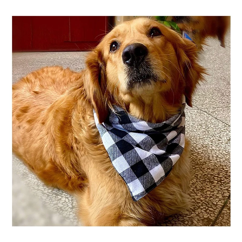 Private Logo Christmas Dog Scarf Bandana Cotton Pet Dog Cat Bandanas Bib for Puppy Dogs Cats