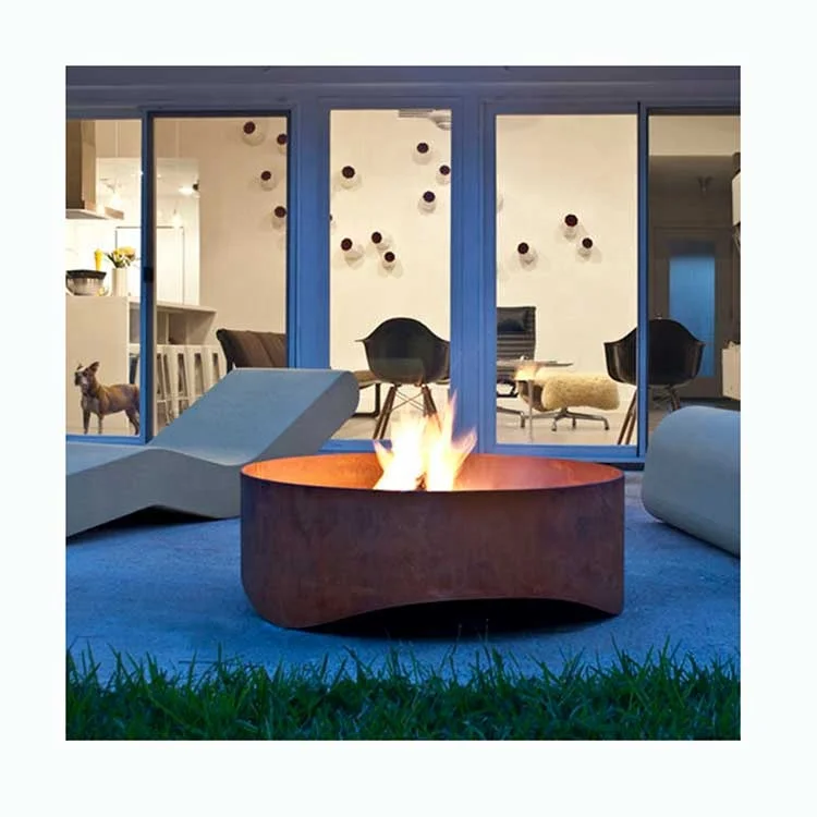 Custom Outdoor Camping Charcoal Fire Pit Square Fire Pit corten steel BBQ Grill