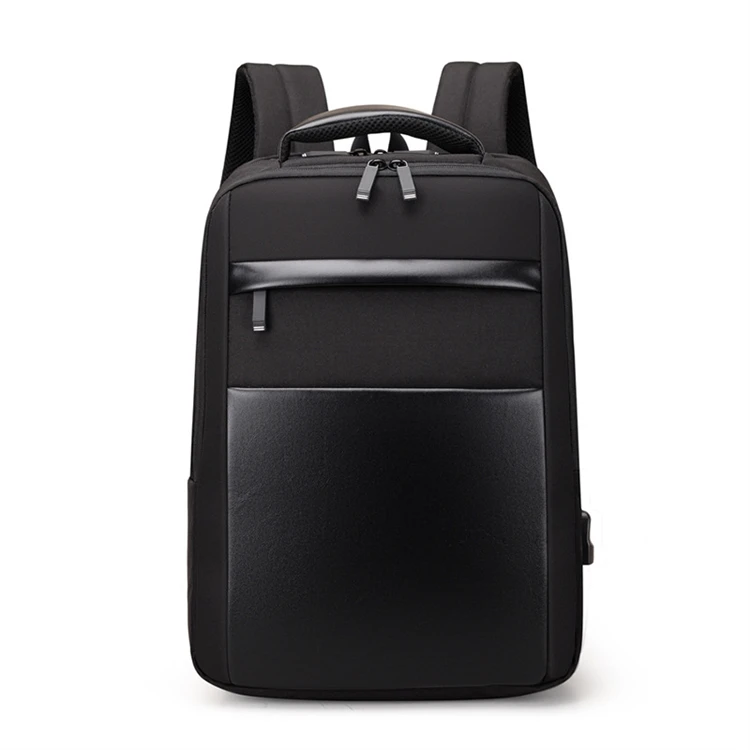2024 Waterproof Outdoors 15.6 Laptop Student Black Roll Top Backpack With Usb Charging Port