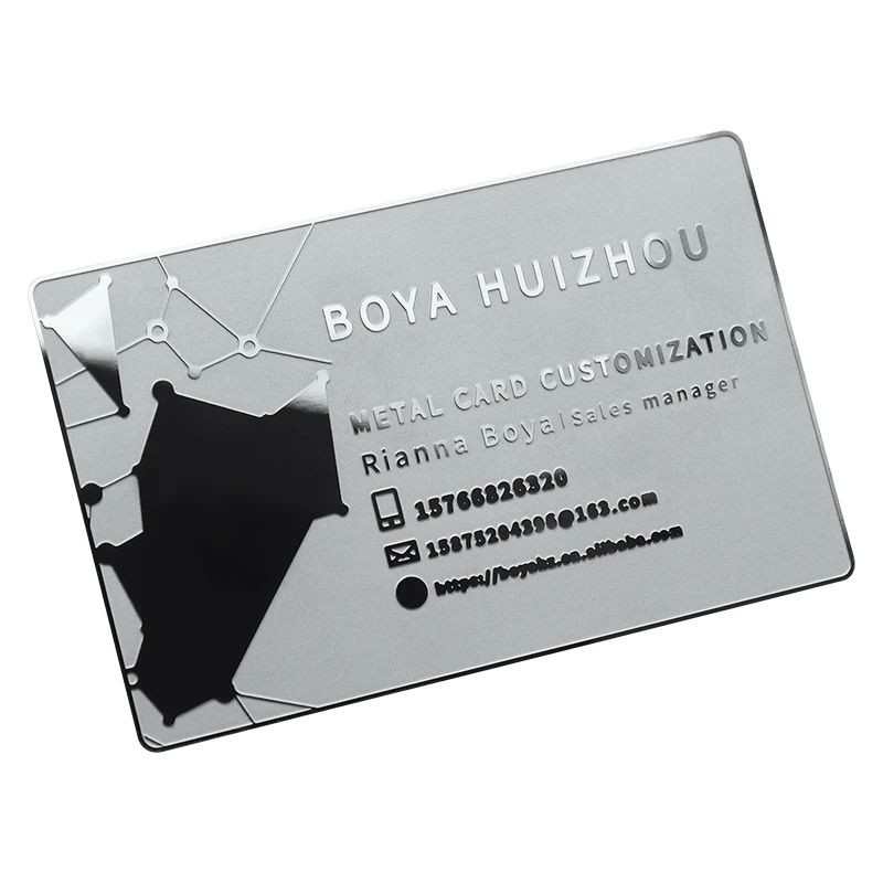 Пользовательский логотип из нержавеющей стали Tagmo Card титановая сталь медный Металл Id Ic Smart Rfid Chip металлические визитные карточки с зеркалом Busine
