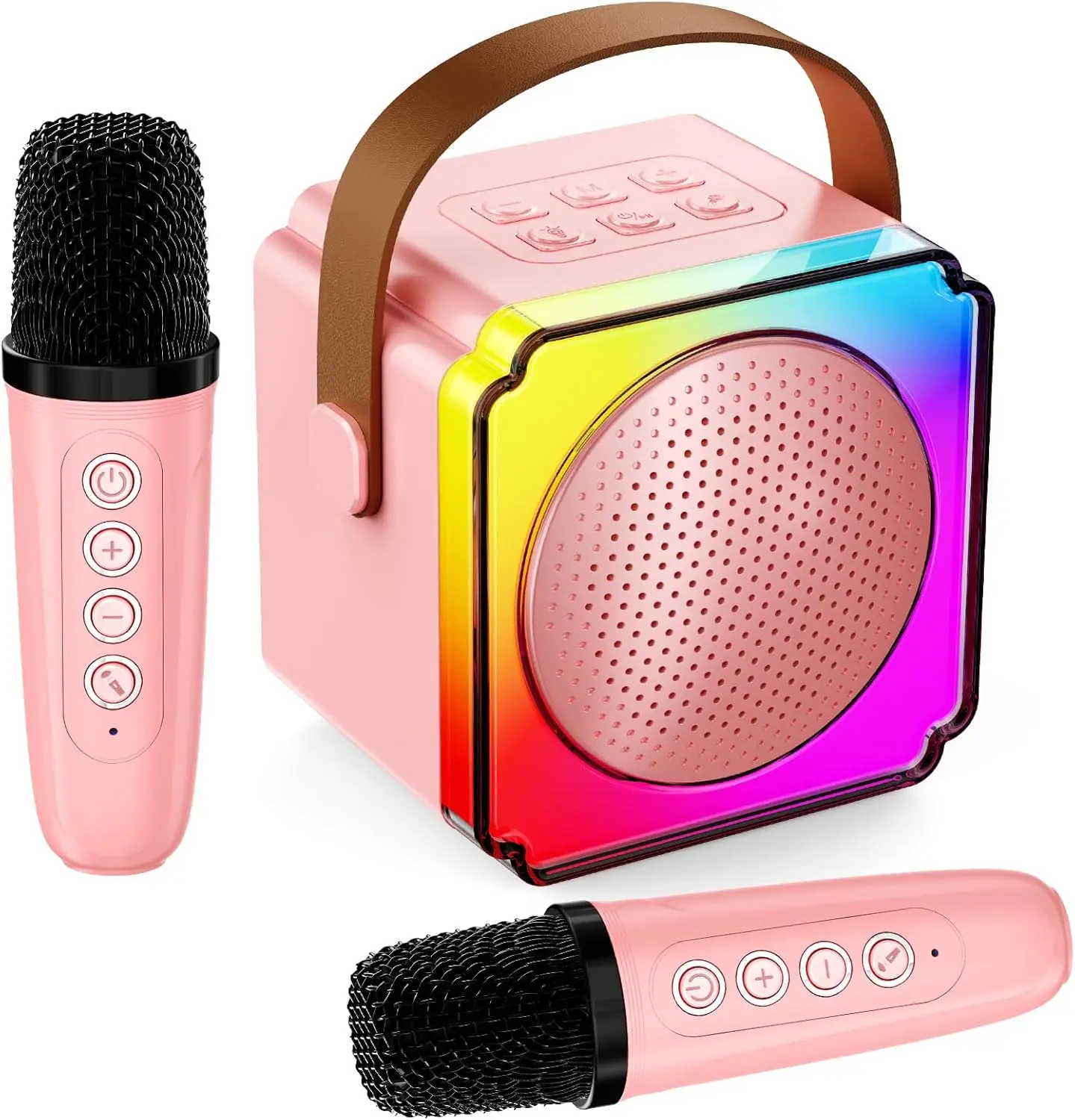 Karaoke Machine Speaker For Family Gatherings Comes With Two Microphones And Cool Adjustable Led Lights Easter Toys