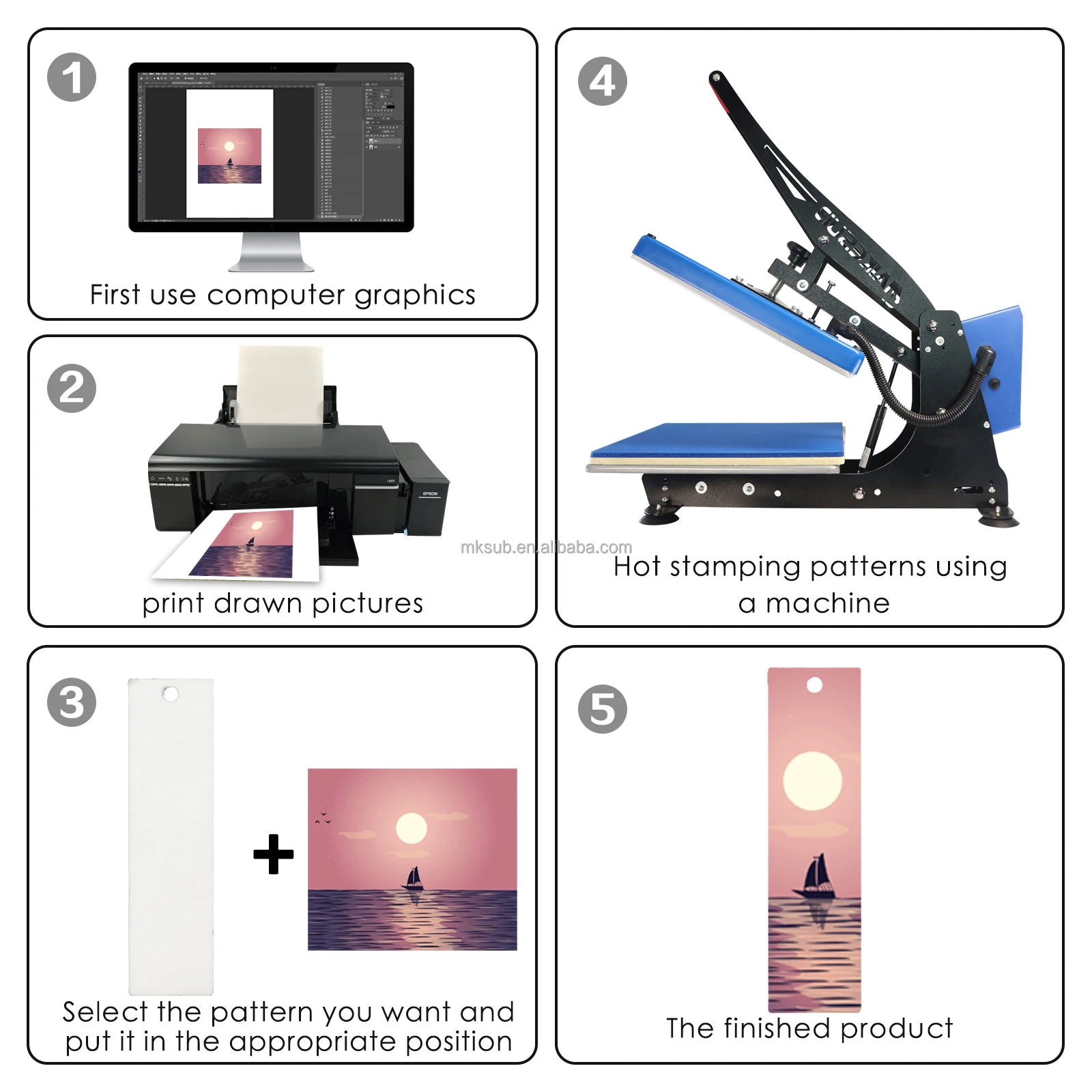 Wholesale heap Wood  Rectangle Modern Custom Sublimation Blank Heat Transfer Printing Bookmark With Tassels For Gift