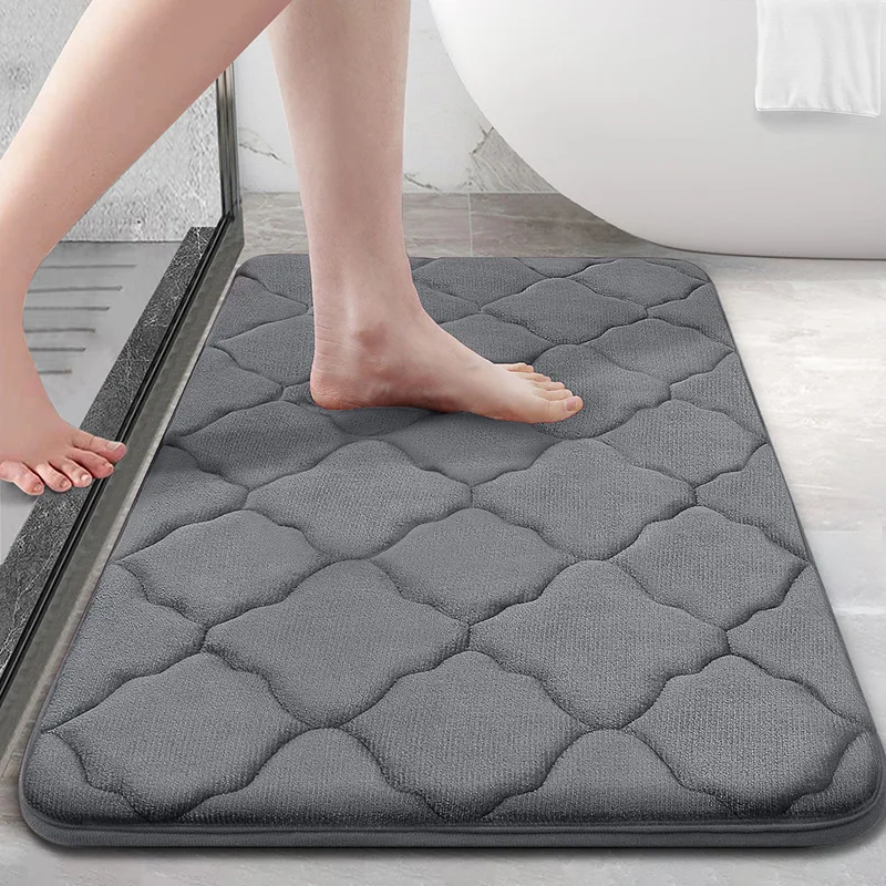 Memory Foam Bath Mat 24x16, Ultra Soft Non Slip and Absorbent Bathroom Rug, Machine Wash Dry, Comfortable Carpet for Shower