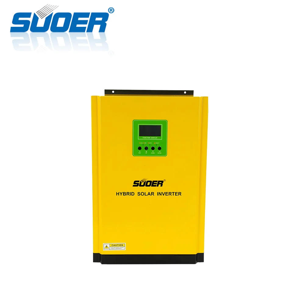 SUOER 48vdc DC AC high frequency hybrid solar inverter pure sine wave 5000W with AC charger 60A