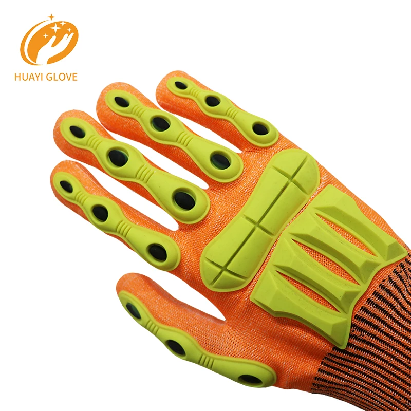 Oilfield Mining Sandy Nitrile Coated Cut Resistant Shock Proof TPR Gloves Anti Impact Gloves Mechanic Gloves Guantes de Impacto