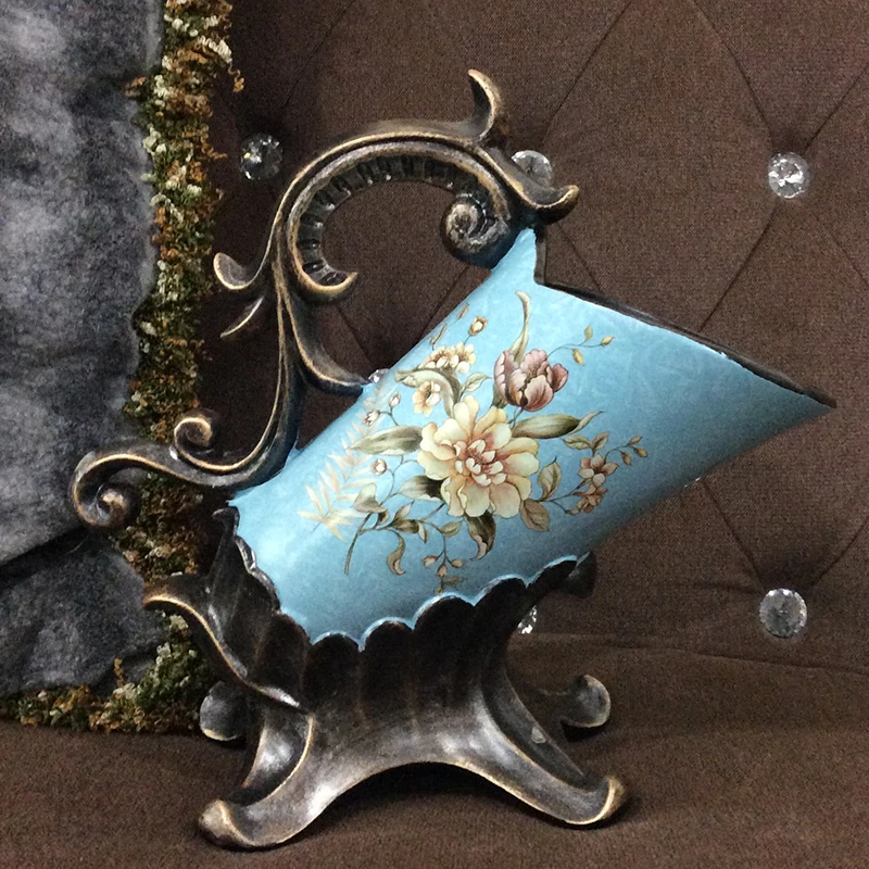 European vintage wall hanging vase living room wall atmosphere decoration Home wall decoration pendant flower pendant flower pot