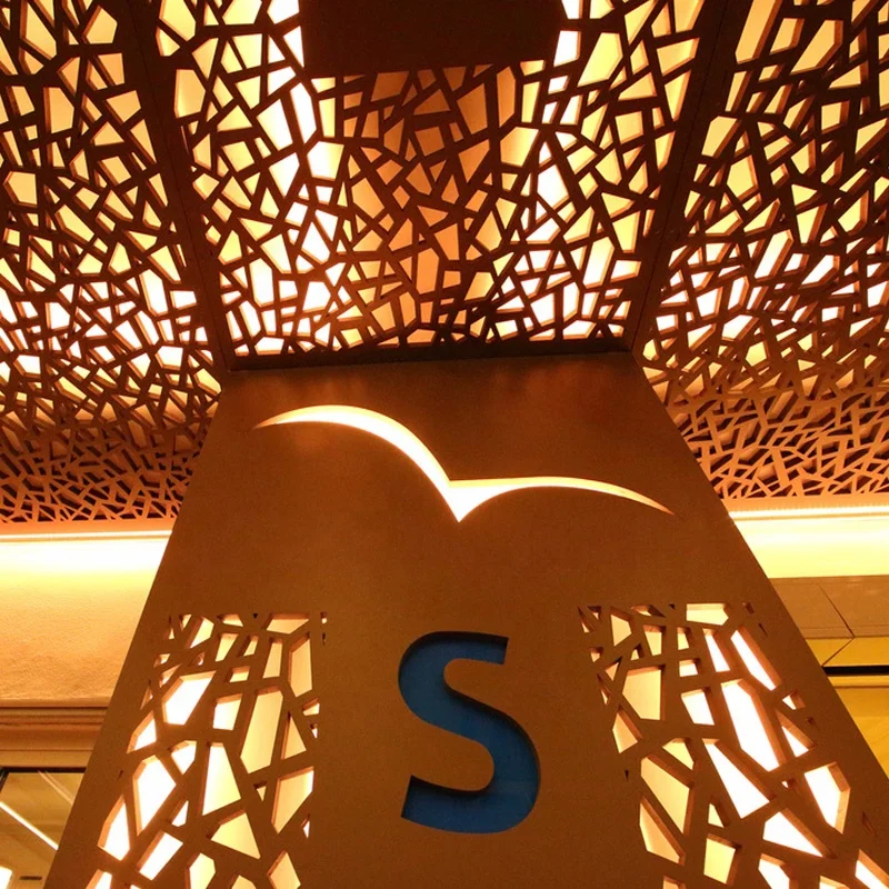 Fireproof Metal Laser Cut Panel Designs Aluminum Carved Panel Outdoor Exterior Wall Panel
