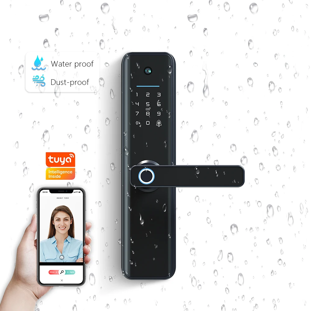 OEM ODM Cerradura De Puerta Inteligente Captura De Estancia Home Tuya WiFi Huella Control Remoto Digital Smart Lock