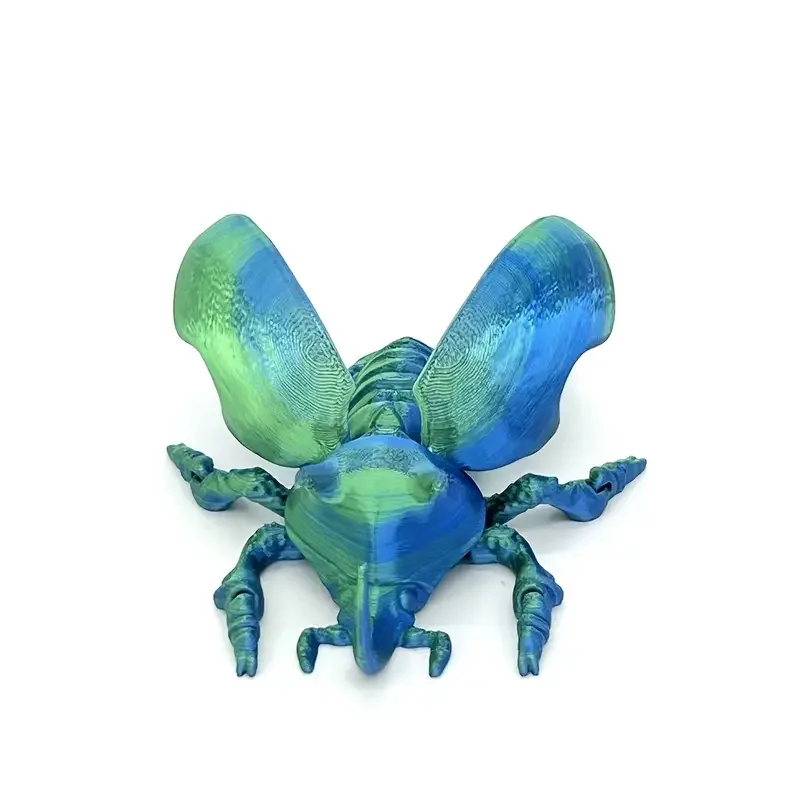 3D Printed Unisex Kids Toy Model Creative Unicorn Beetle Joint Movable Ornament Trendy Animal-Themed Plastic Toy
