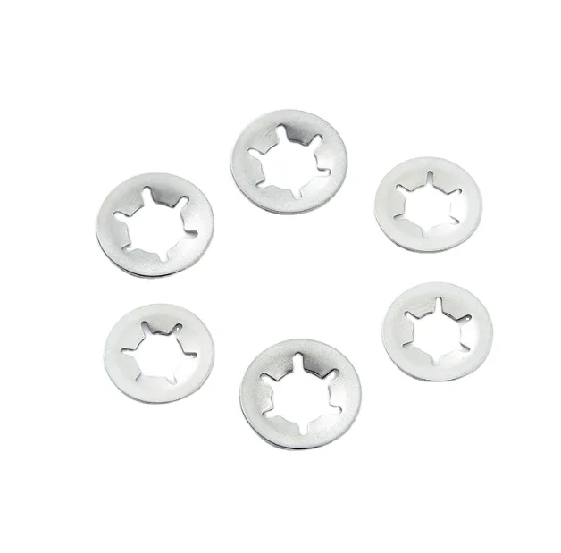 Factory spot 304 stainless steel bearing clip plum blossom hole clamping retaining ring bearing washer