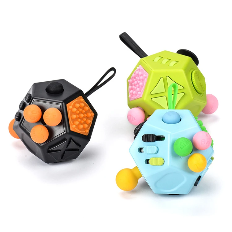 Funny Mini Cube 12 Sides Magic Fidget Toys Relieves Stress Anti Anxiety 3D Model Magic Cube Decompression Toys
