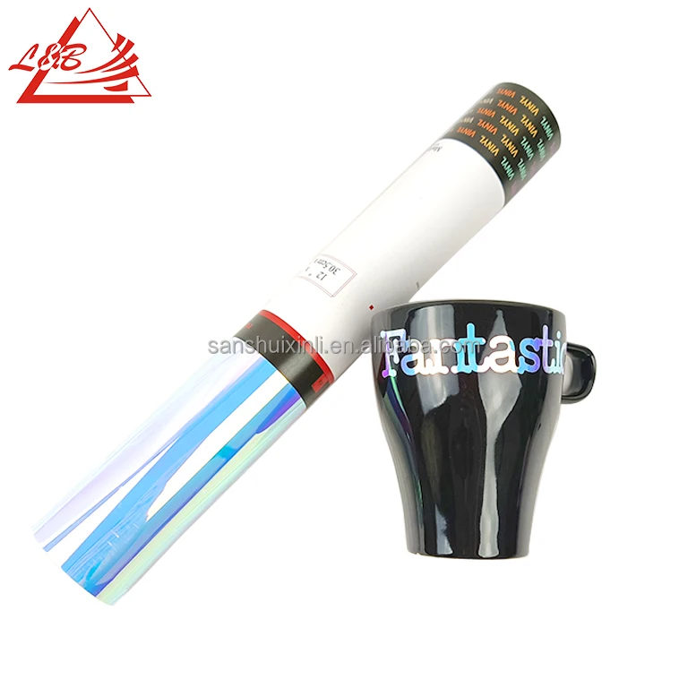 L&B Holographic Adhesive Vinyl Pack 30.5 x 30.5 cm Assorted Colors Laser Chrome Vinyl Works with All Cutter machine