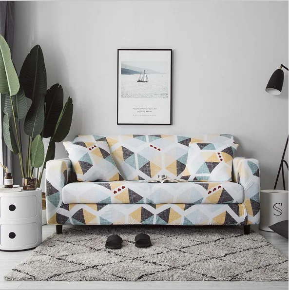 Printed Design Lounge Couch Cover Colorful Pattern Sofa Slipcover Waterproof Cheap Stretch Sofa Covers