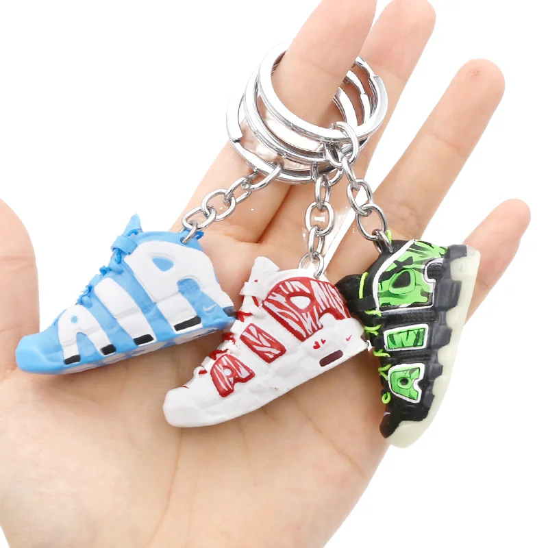 Designer Vendors Pvc Silicone 3D Mini Dunk J Ordan Trainers Basketball Shoe Keychain 3D Mini Sneaker With Box With Mini Box