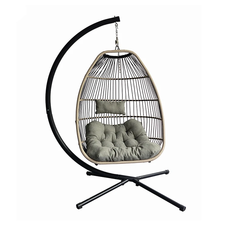 Cheap Price Outdoor Silla Colgante Huevo Modern Hanging Swing Chair Patio Rattan Wicker Egg Swing Chair Silla Colgante