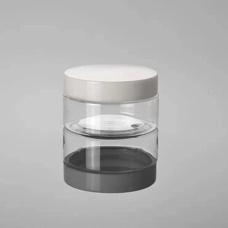 
30g 50ml PET PP plastic empty cosmetic packaging clear body butter container jar white lid 