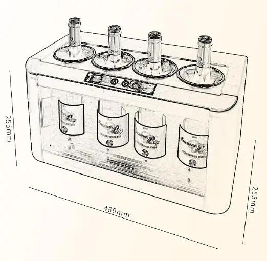 Constant temperature mini wine cooler electronic wine cooler ice bucket argon gas preservation dispenser