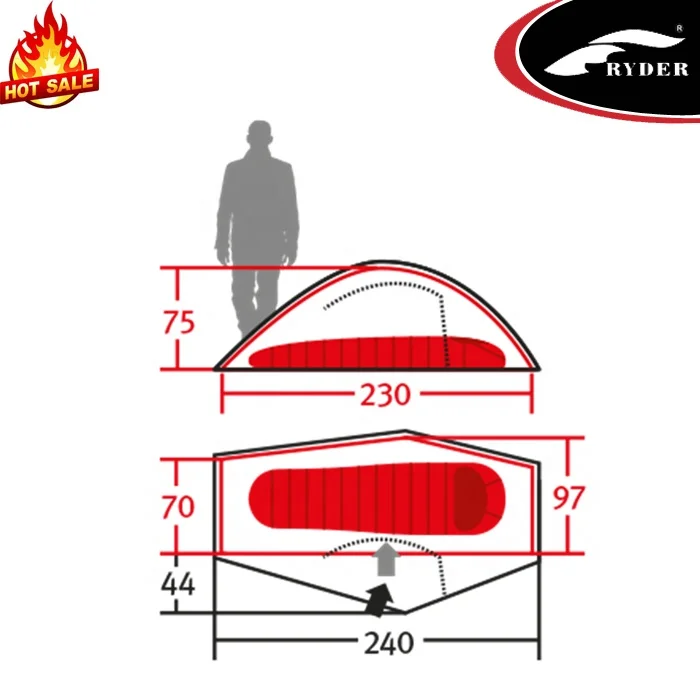 1 Person Waterproof Folding 3 Season Ultralight Solo Backpacking Tent Stable Geodesic Structure Alu Pole Wind Resistant