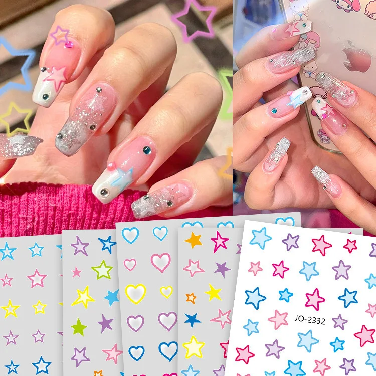 Nail Art Accessories Manicure Stickers  colorful heart Nail Stickers Nail Art Stickers