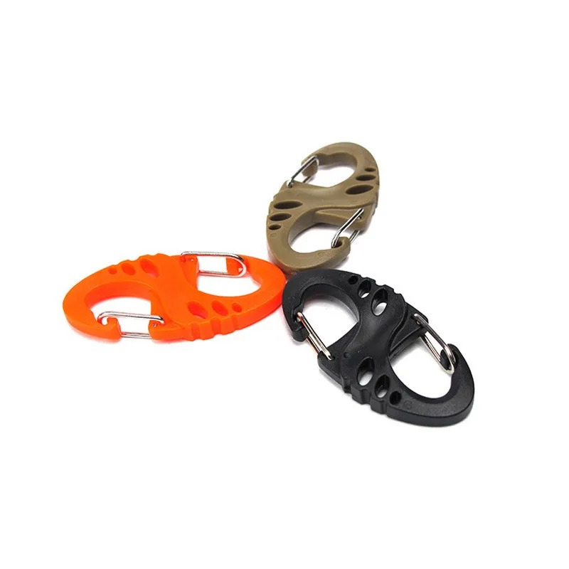 wholesale spot goods 5cm Plastic Key chain Tactical Camping Molle Backpack Hanging S Shape Snap Clip Carabiner