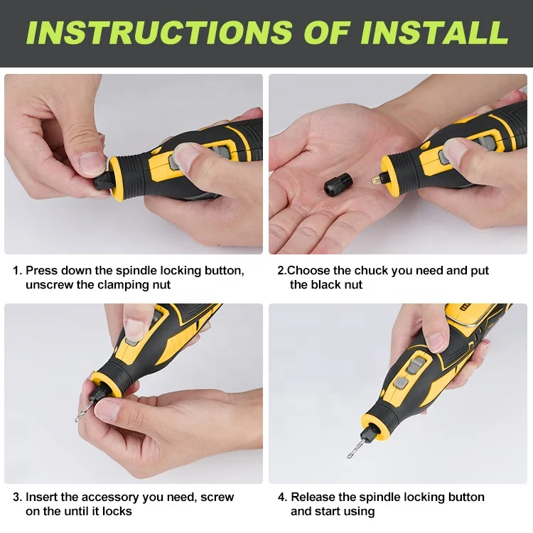 GreatStar 12V Cordless Rotary Tool Kit Customize Grinder Powerful mini Engraver Sander Polisher with 114 Easy Change Accessories