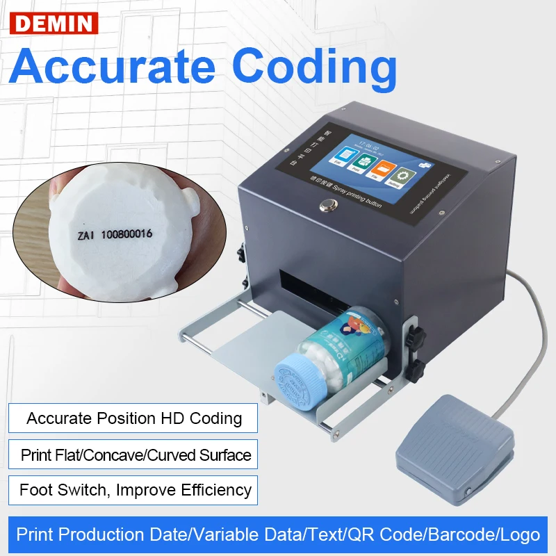Factory Wholesale 12.7mm Desktop production date surface printing bottle QR code batch number Inkjet printer coding machine