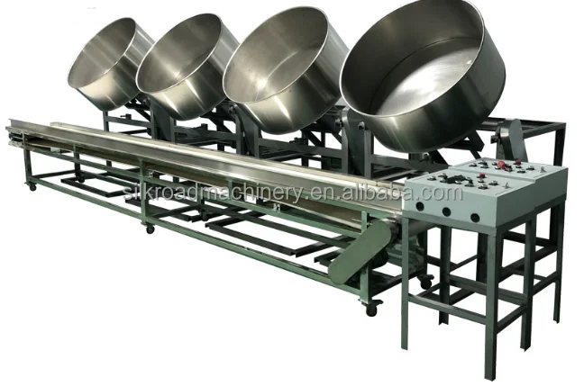 Industrial cashew nut fried snack coated green peas nuts making machinery production line