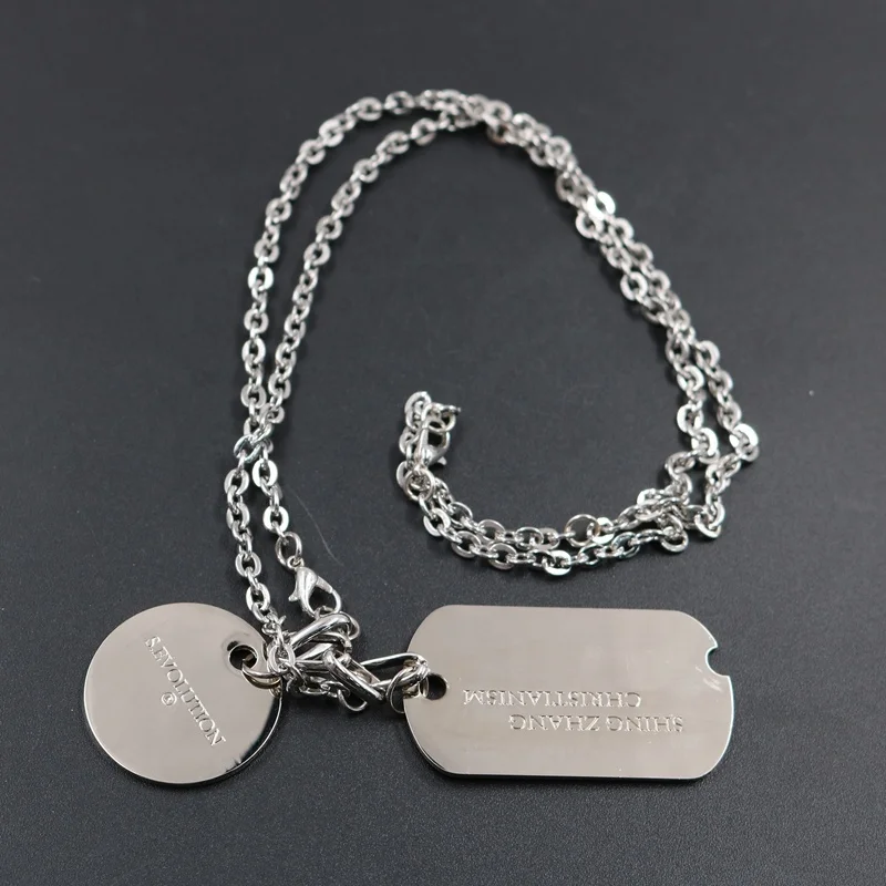 Hot Sale Custom Etching Metal Tag Stainless Steel Dogtag With Necklace