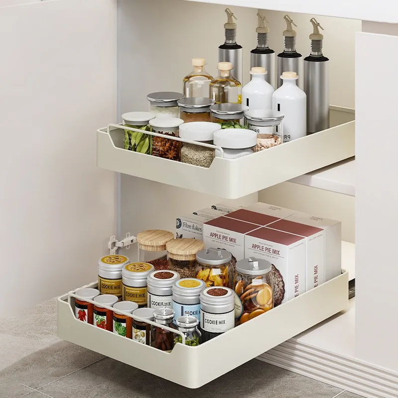Hot selling kitchen non perforated cabinets sinks cutlery racks sliding drawers cabinets space saving kitchen cutlery racks
