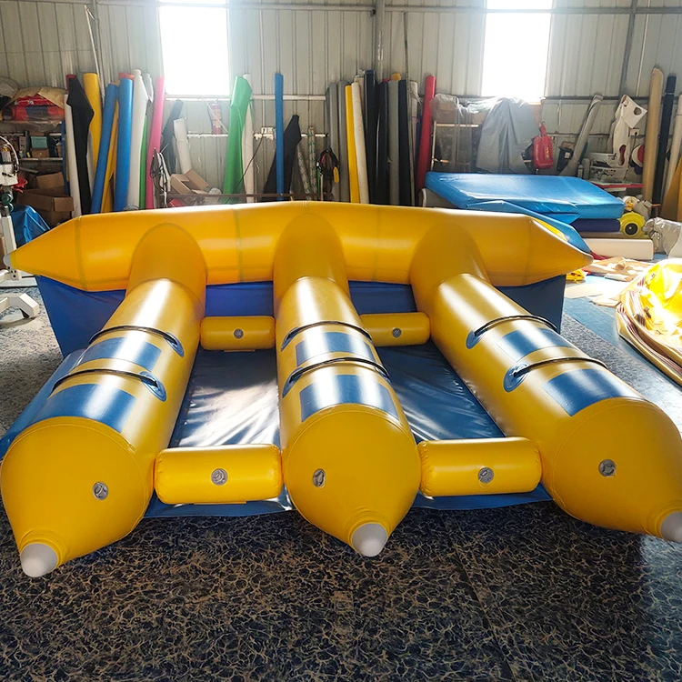 6 Person Sea Water Games Towable Inflatable Flying Fish Boat Inflatable Banana Flyfish Boat