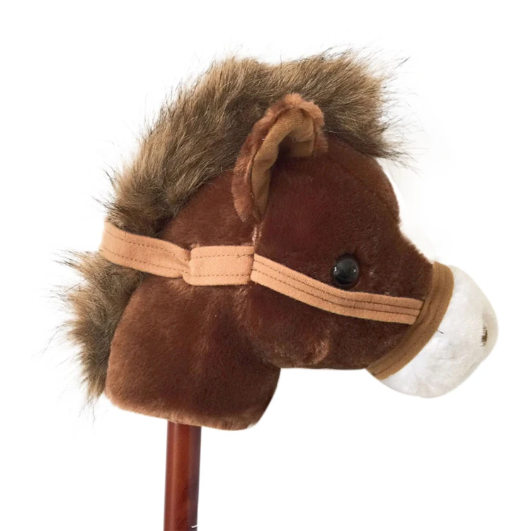 plush stick model horse toys kids baby stick riding horse toy children plush stuffed toys